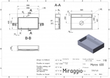 Умивальник Mares 600 Miraggio