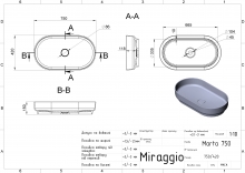 Умивальник Marta 750 Miraggio