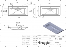 Умивальник Tres Matt Miraggio