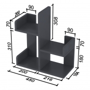 Надставка для стола NS-3 антрацит Loft Design