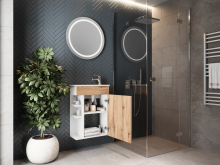 Тумба для ванної з умивальником T-50 дуб вотан Amadeo Ювента