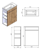 Тумба для ванної з умивальником T-50 дуб вотан Amadeo Ювента