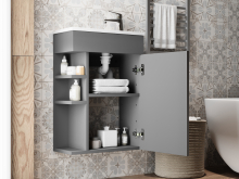 Тумба для ванної з умивальником T-50 антрацит Amadeo Ювента