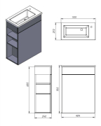 Тумба для ванної з умивальником T-50 антрацит Amadeo Ювента