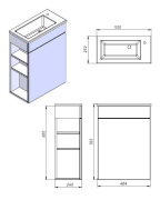 Тумба для ванної з умивальником T-50 біла Amadeo Ювента