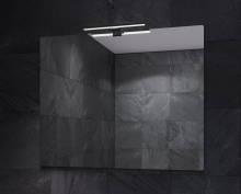 Дзеркало у ванну кімнату Simpli Minima 80*65 зі світильником LED 30 см black AL Sanwerk