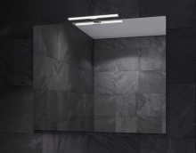 Дзеркало у ванну кімнату Simpli Minima 80*65 зі світильником LED 30 см AL Sanwerk