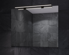 Дзеркало у ванну кімнату Simpli Minima 80*65 зі світильником LED 60 см black AL Sanwerk