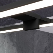 Дзеркало у ванну кімнату Simpli Minima 80*65 зі світильником LED 60 см black AL Sanwerk