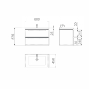 Тумба для ванної з умивальником 80 Idea Amata Air Sanwerk