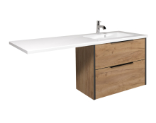 Тумба для ванної з умивальником підвісна з крилом над пральною машиною 80-A Adam 140 R Line Craft Мойдодир