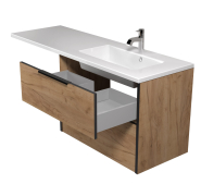 Тумба для ванної з умивальником підвісна з крилом над пральною машиною 80-A Adam 140 R Line Craft Мойдодир