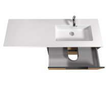 Тумба для ванної з умивальником підвісна з крилом над пральною машиною 80-A Adam 140 R Line Craft Мойдодир