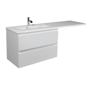 Тумба для ванної з умивальником підвісна з крилом над пральною машиною 80-A Adam 140 L Unik Мойдодир