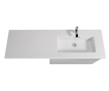 Тумба для ванної з умивальником підвісна / підлогова з крилом над пральною машиною 80 Adam 140 R MoonShine Мойдодир