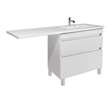 Тумба для ванної з умивальником підвісна / підлогова з крилом над пральною машиною 80 Adam 140 R MoonShine Мойдодир