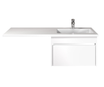 Тумба для ванної з умивальником підвісна з крилом над пральною машиною 60-А Adam 120 R Prime Мойдодир
