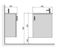 Тумба для ванної з умивальником 50-А (Piccolo 50) Little Мойдодир