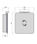 Зеркальный шкаф в ванную комнату ЗШ-60 с LED Black подсветкой Сорренто Мойдодыр