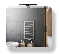 Дзеркальна шафа в ванну кімнату ЗШ-80 зі світильником LED Black Сорренто Мойдодир