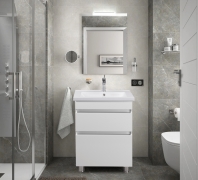 Тумба для ванної з умивальником підвісна / підлогова з крилом над пральною машиною 60 Adam 120 L MoonShine Мойдодир