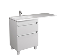 Тумба для ванної з умивальником підвісна / підлогова з крилом над пральною машиною 60 Adam 120 L MoonShine Мойдодир