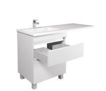 Тумба для ванної з умивальником підвісна / підлогова з крилом над пральною машиною 60 Adam 120 L MoonShine Мойдодир