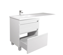 Тумба для ванної з умивальником підвісна / підлогова з крилом над пральною машиною 60 Adam 120 L MoonShine Мойдодир