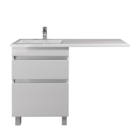 Тумба для ванної з умивальником підвісна / підлогова з крилом над пральною машиною 60 Adam 120 L MoonShine Мойдодир