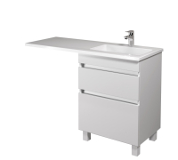 Тумба для ванної з умивальником підвісна / підлогова з крилом над пральною машиною 60 Adam 120 R MoonShine Мойдодир