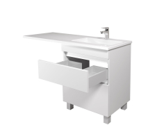 Тумба для ванної з умивальником підвісна / підлогова з крилом над пральною машиною 60 Adam 120 R MoonShine Мойдодир