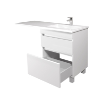 Тумба для ванної з умивальником підвісна / підлогова з крилом над пральною машиною 60 Adam 120 R MoonShine Мойдодир