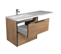 Тумба для ванної з умивальником підвісна з крилом над пральною машиною 60-A Adam 120 L Line Craft Мойдодир