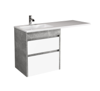 Тумба для ванної з умивальником підвісна з крилом над пральною машиною 60-U Adam 120 L Polo Loft Мойдодир