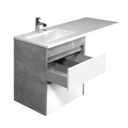 Тумба для ванної з умивальником підвісна з крилом над пральною машиною 60-U Adam 120 L Polo Loft Мойдодир