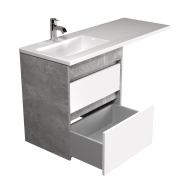 Тумба для ванної з умивальником підвісна з крилом над пральною машиною 60-U Adam 120 L Polo Loft Мойдодир