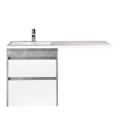 Тумба для ванної з умивальником підвісна з крилом над пральною машиною 60-U Adam 120 L Polo Loft Мойдодир