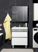 Тумба для ванної з умивальником підвісна з крилом над пральною машиною 60-U Adam 120 R Polo Loft Мойдодир