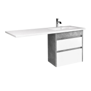 Тумба для ванної з умивальником підвісна з крилом над пральною машиною 60-U Adam 120 R Polo Loft Мойдодир