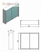 Дзеркальна шафа в ванну кімнату SvM-80 Savona Ювента