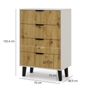 Комод 4S Borg Duo кашемір / дуб артізан Mebel Bos