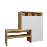 Комод 2Д1Ш доповнений тумбою для взуття Селін білий Сокме