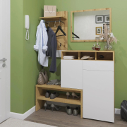 Комод 2Д1Ш доповнений тумбою для взуття Селін білий Сокме