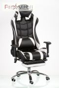 Крісло Extreme Race black-white with footrest Special4You