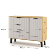 Комод 1D3S Borg Duo дуб артізан / кашемір Mebel Bos