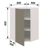 Шафка верхня В60x60 L/R (h-920) кухня Роуз Світ Меблів