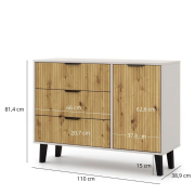 Комод 1D3S Borg Duo кашемір / дуб артізан Mebel Bos
