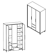 Шкаф платяной SZF3D2S Хилс Gerbor