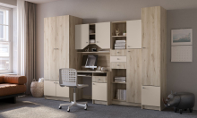 Дитячий гарнітур Юніор дуб білий / сатин Світ Меблів