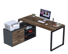 Письмовий стіл кутовий Open Office NDT-3S-160 антрацит Loft Design
